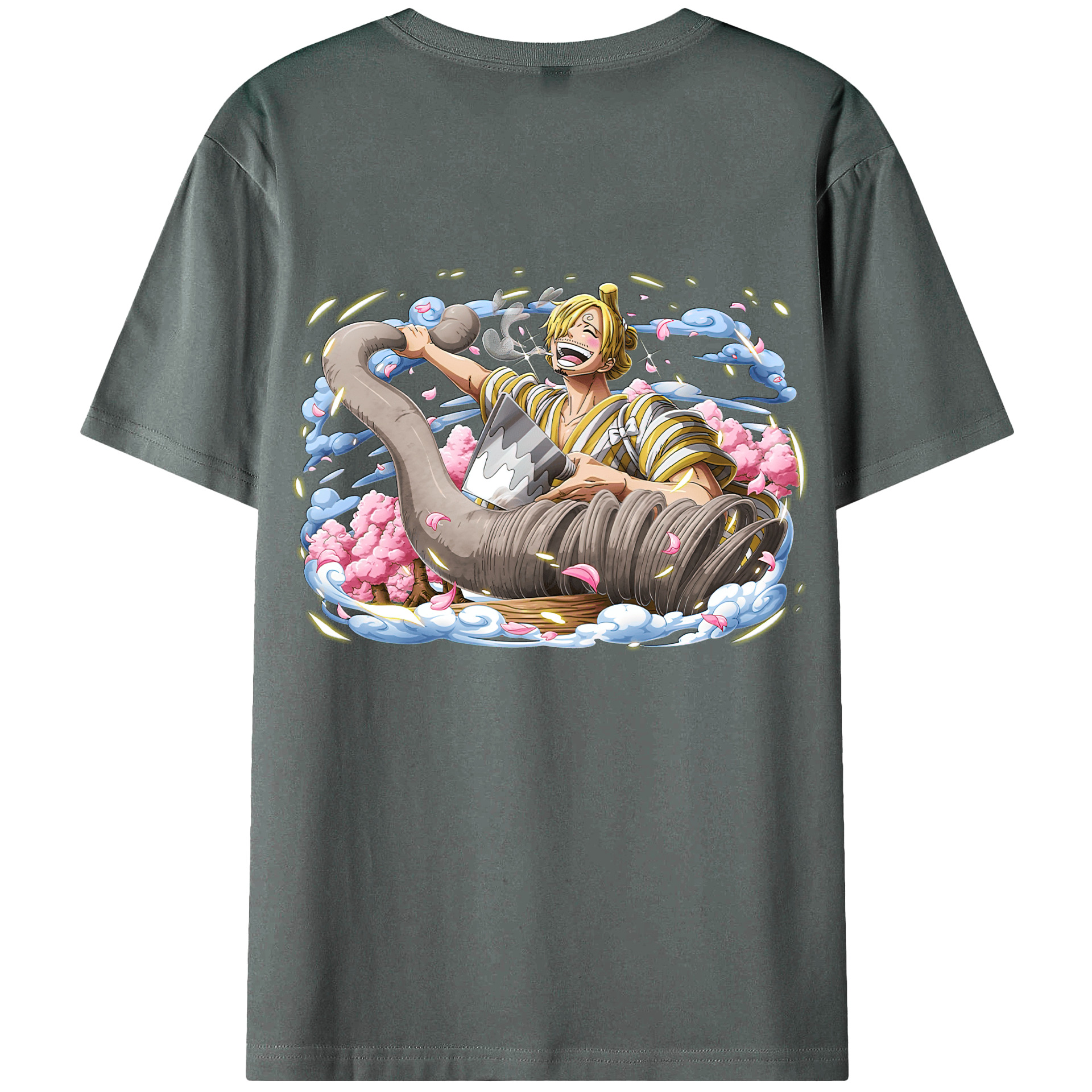 （画像用） ワンピース サンジ ONE PIECE Sanji 綿100％ メンズ半袖Tシャツ（バックプリント） 通気性